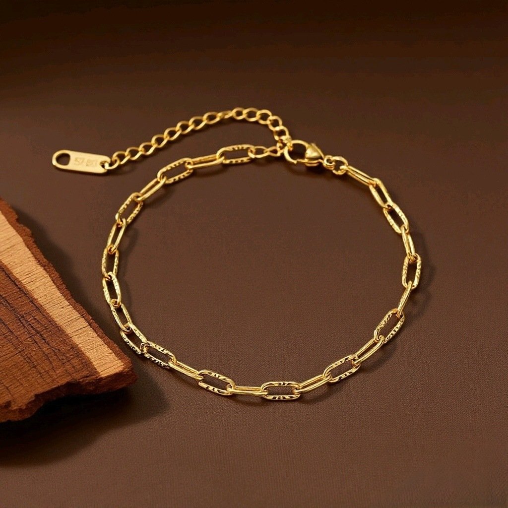 Bracelet Maille Trombone doré — visuel 1