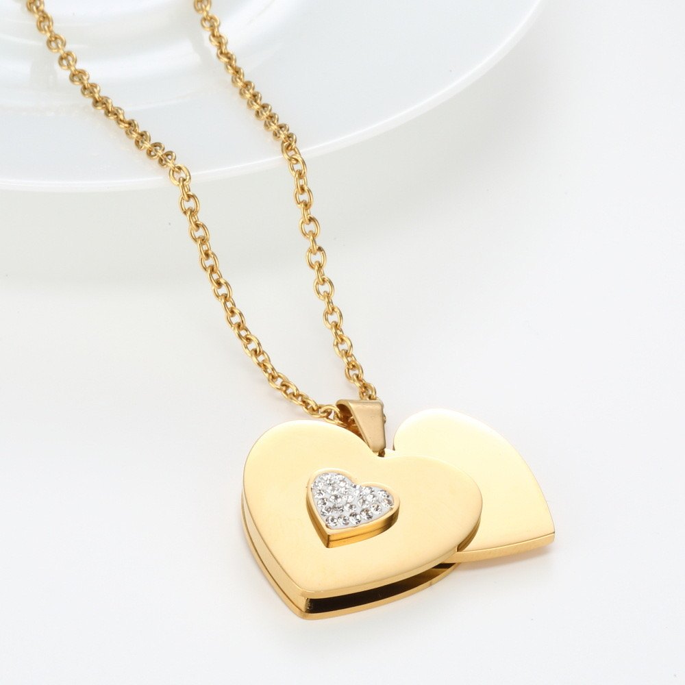 Collier Double Cœur à graver