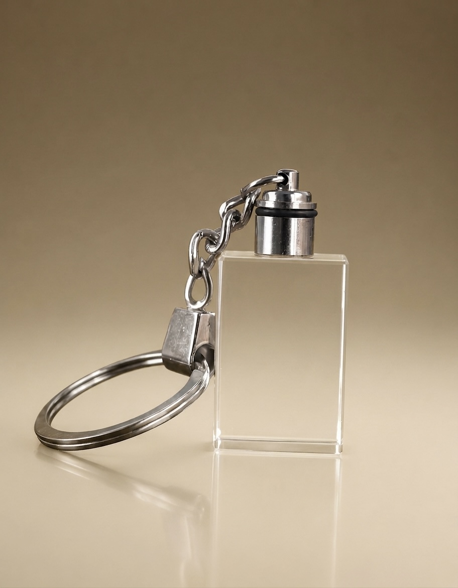 Porte-clés Cristal LED Rectangle — Gravure 3D