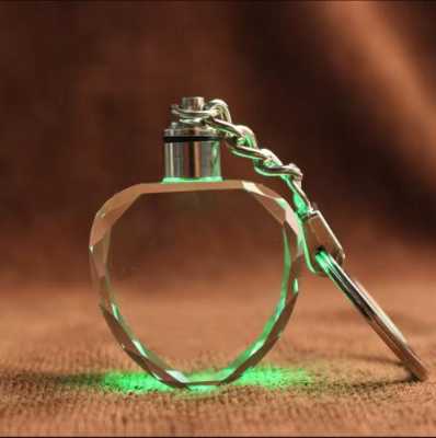 Porte-clés Cristal LED Cœur — Gravure 3D