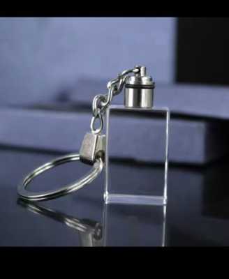 Porte-clés Cristal LED Rectangle — Gravure 3D
