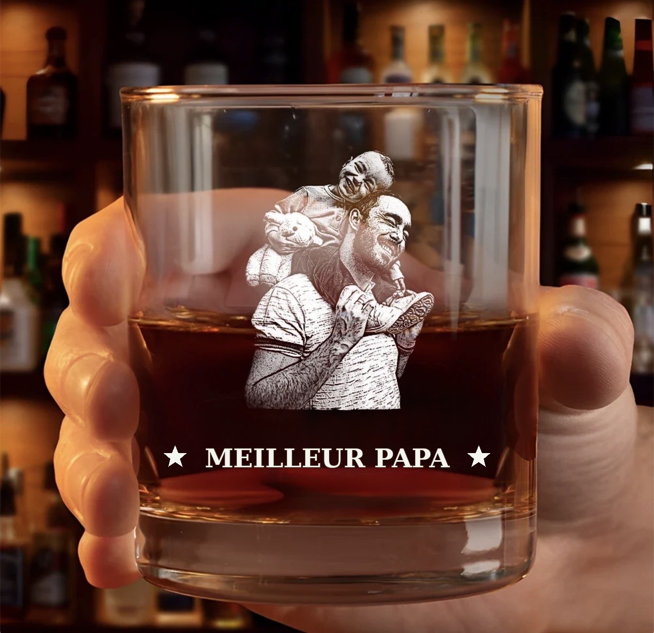 Verre à whisky gravé