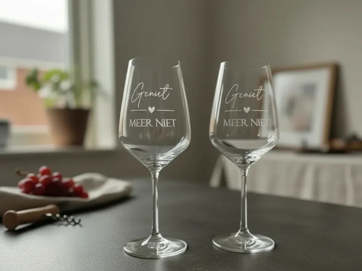 Verre à vin gravé